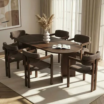 Dano Spisebord 180 cm med 6 Bonavista Stole - Milano valnøtt, mørk valnøtt, brun - Møbler - Bord - Spisegrupper