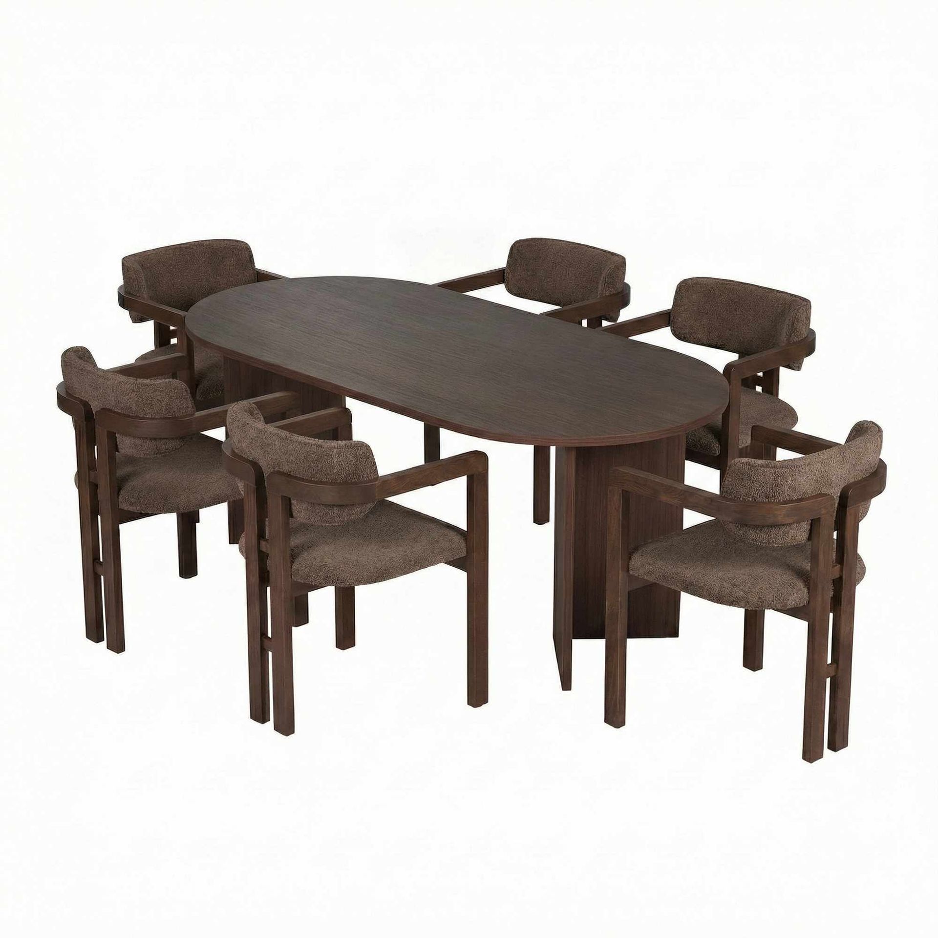 Dano Spisebord 180 cm med 6 Bonavista Stole - Milano valnøtt, mørk valnøtt, brun