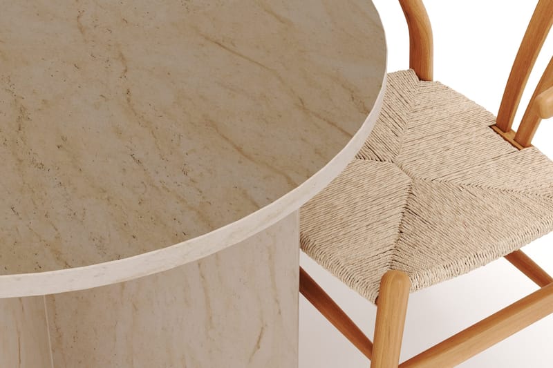 Dano Spisebord 180 cm med 6 Dastoori Spisestoler - Travertin / Natur - Møbler - Bord - Spisegrupper