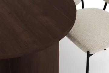 Dano Spisebord 180 cm med 6 Gemmiano Spisestoler - Valnøtt / Hvit Bouclé - Møbler - Bord - Spisegrupper