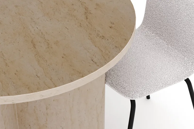 Dano Spisebord 180 cm med 6 Katy Spisestoler - Travertin / Hvit - Møbler - Bord - Spisegrupper