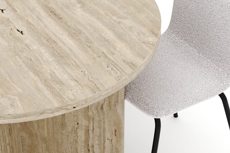 Dano Spisebord 180 cm med 6 Katy Spisestoler - Travertin / Hvit - Møbler - Bord - Spisegrupper