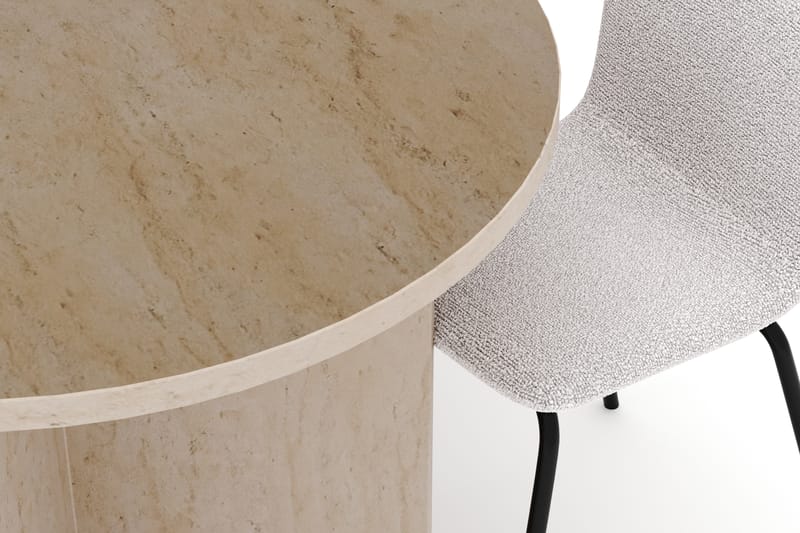 Dano Spisebord 180 cm med 6 Katy Spisestoler - Travertin / Hvit - Møbler - Bord - Spisegrupper