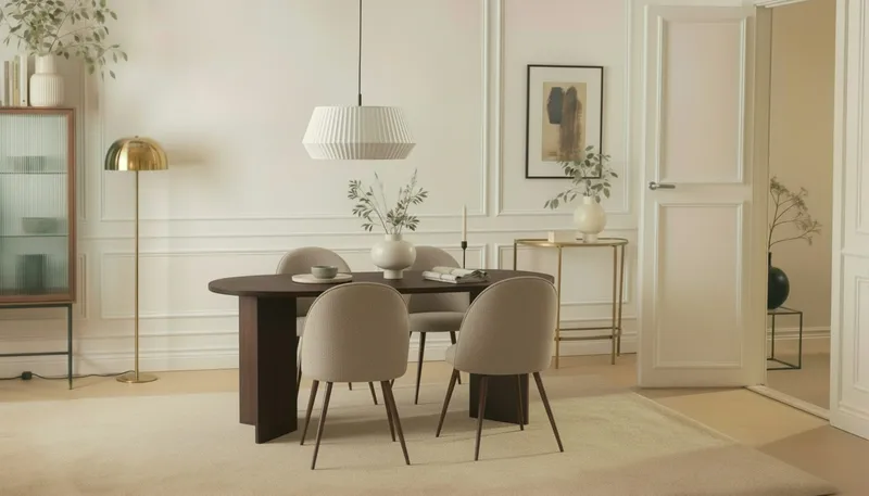 Dano Spisebord 180 cm med 6 Nibe Plus Spisestoler - Valnøtt / Greige - Møbler - Bord - Spisegrupper