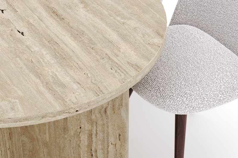 Dano Spisebord 180 cm med 6 Nibe Plus Spisestoler - Travertin / Hvit - Møbler - Bord - Spisegrupper