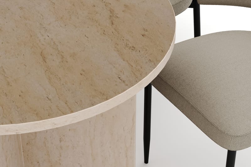 Dano Spisebord 180 cm med 6 Sawako Spisestoler - Travertin / Beige - Møbler - Bord - Spisegrupper