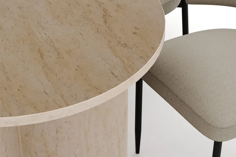 Dano Spisebord 180 cm med 6 Sawako Spisestoler - Travertin / Beige - Møbler - Bord - Spisegrupper