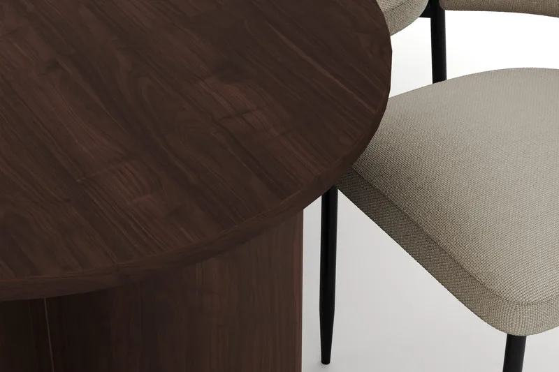 Dano Spisebord 180 cm med 6 Sawako Spisestoler - Valnøtt / Beige - Møbler - Bord - Spisegrupper