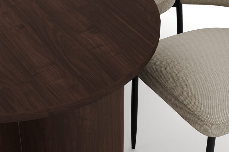 Dano Spisebord 180 cm med 6 Sawako Spisestoler - Valnøtt / Beige - Møbler - Bord - Spisegrupper