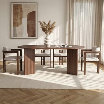 Dano Spisebord- og stolsett 180x75x90 cm 5 deler - Milano Walnut, Dark Walnut, hvit - Møbler - Bord - Spisegrupper