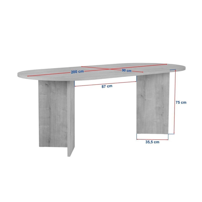 Dano Spisebord Oval 200 cm - Svart - Møbler - Bord - Spisebord & kjøkkenbord