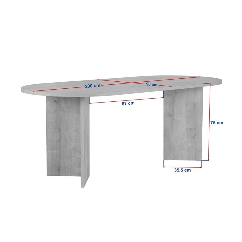 Dano Spisebord Oval 200 cm - Taupe - Møbler - Bord - Spisebord & kjøkkenbord