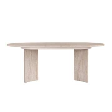Dano Uttrekkbart Ovalt Spisebord 160-200x90 cm med Travertinutseende - Beige - Møbler - Bord - Spisebord & kjøkkenbord