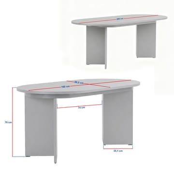 Dano Uttrekkbart Ovalt Spisebord 160-200x90 cm med Travertinutseende - Beige - Møbler - Bord - Spisebord & kjøkkenbord