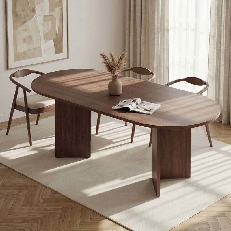 Dano Uttrekkbart spisebord 160–200 cm Ovalt - Valnøtt - Møbler - Bord - Spisebord & kjøkkenbord