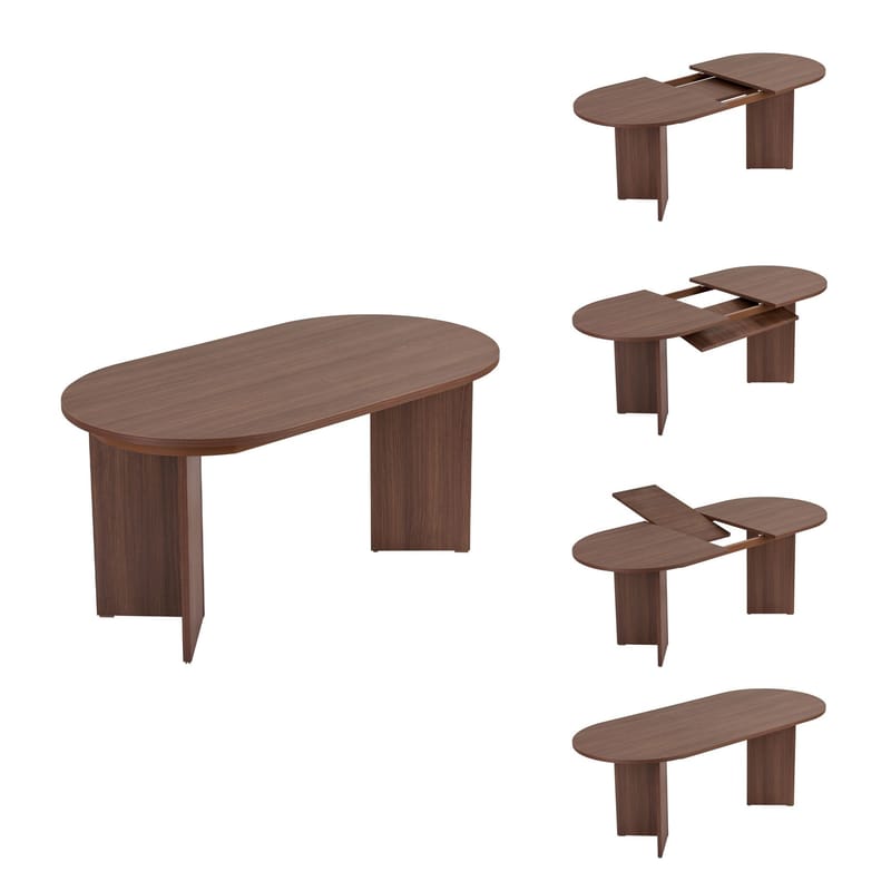 Dano Uttrekkbart spisebord 160–200 cm Ovalt - Valnøtt - Møbler - Bord - Spisebord & kjøkkenbord