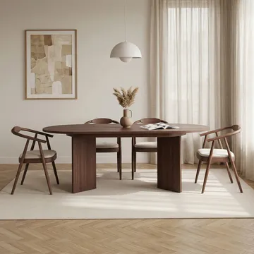Dano Uttrekkbart spisebord 160–200 cm Ovalt - Valnøtt - Møbler - Bord - Spisebord & kjøkkenbord