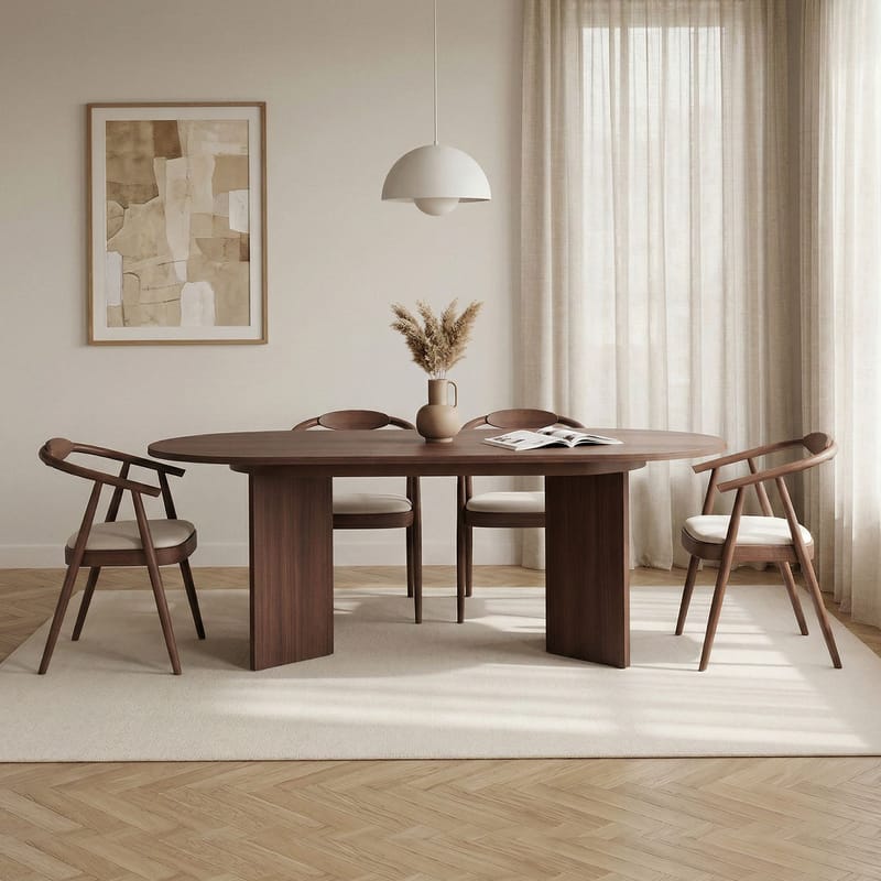 Dano Uttrekkbart spisebord 160–200 cm Ovalt - Valnøtt - Møbler - Bord - Spisebord & kjøkkenbord