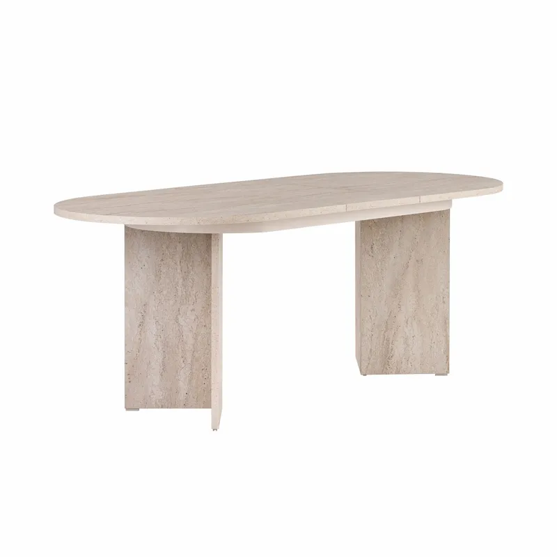 Dano Uttrekkbart spisebord 160-200 cm, Travertin