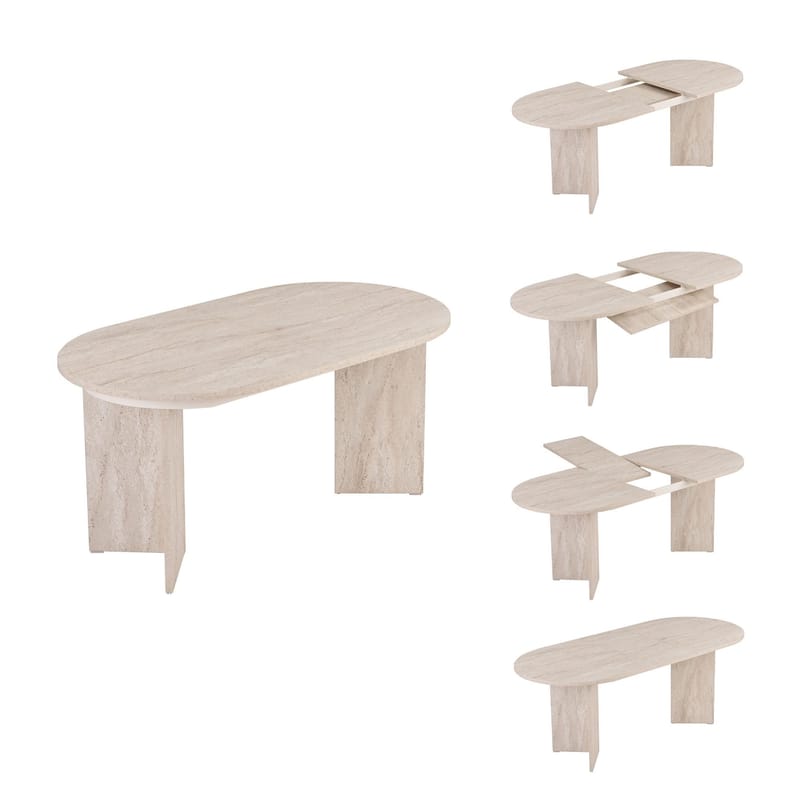 Dano Uttrekkbart spisebord 160-200 cm - Travertin - Møbler - Bord - Spisebord & kjøkkenbord