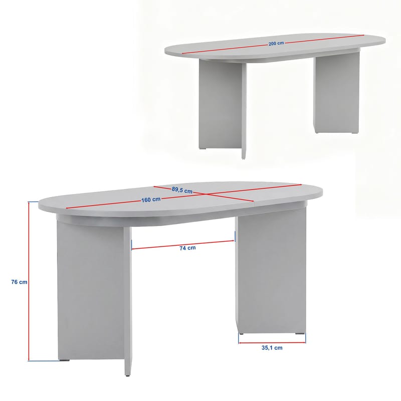 Dano Uttrekkbart spisebord 160-200 cm - Travertin - Møbler - Bord - Spisebord & kjøkkenbord