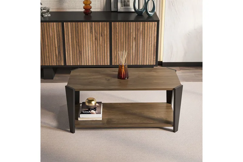 Dargaville Stuebord 91 cm - Valnøtt/Sort - Møbler - Bord - Sofabord