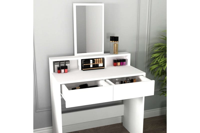 Dasina Sminkebord 80 cm - Hvit - Møbler - Bord - Sminkebord & toalettbord - Sminkebord med speil