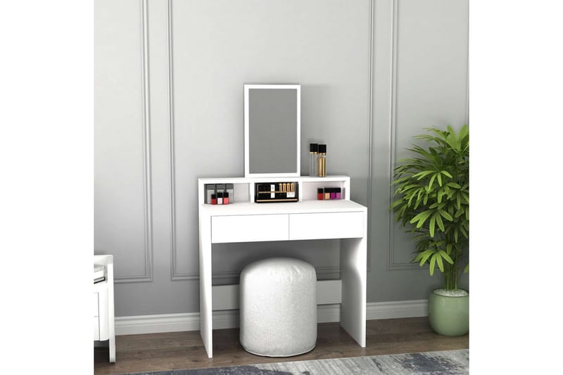 Dasina Sminkebord 80 cm - Hvit - Møbler - Bord - Sminkebord & toalettbord - Sminkebord med speil