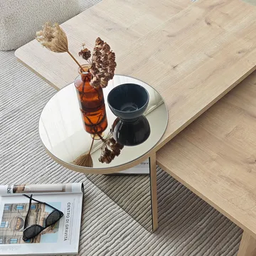 Dasina sofabord 105 cm - Bronzie og Safir Eik - Møbler - Bord - Sofabord