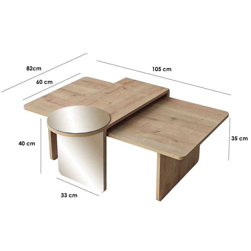 Dasina sofabord 105 cm - Bronzie/Sapphire Oak - Møbler - Bord - Sofabord