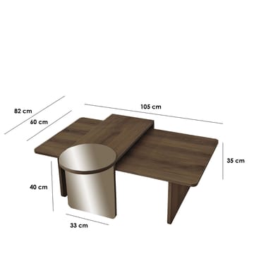 Dasina sofabord 105 cm - Bronzie/Valnøtt - Møbler - Bord - Sofabord