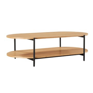 Davia 115 cm Ovalt Sofabord med Hyller i Eik - Brun|Sort - Møbler - Bord - Sofabord