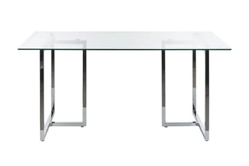 Davson Rektangulært Spisebord 160 cm med Glassplate og Metallutseende - Gjennomsiktig - Møbler - Bord - Spisebord & kjøkkenbord