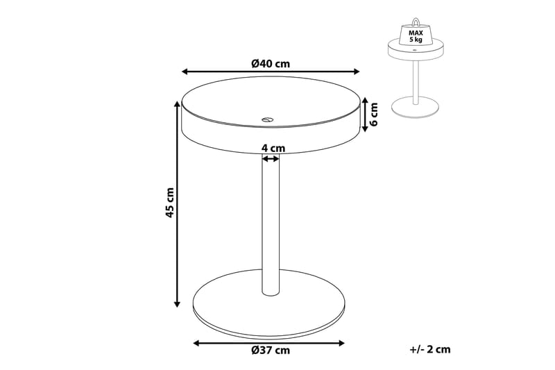 Debanhi Sofabord 40x45 cm - Mørkt tre/Hvit - Møbler - Bord - Sofabord