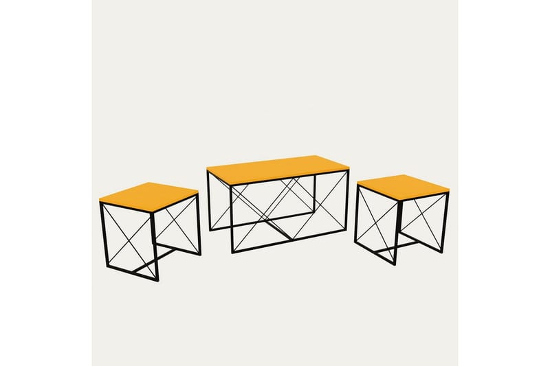 Defneia Sofabord 100 cm - Svart/Gul - Møbler - Bord - Sofabord