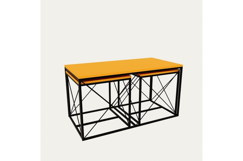 Defneia Sofabord 100 cm - Svart/Gul - Møbler - Bord - Sofabord