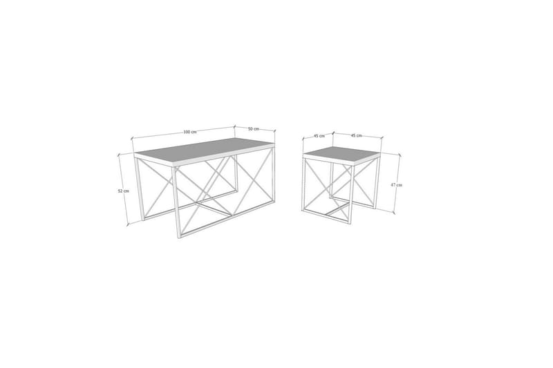Defneia Sofabord 100 cm - Svart/Lysegrå - Møbler - Bord - Sofabord