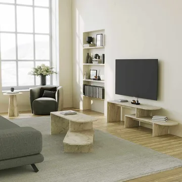 Deliones sofabord 100 cm - Travertin - Møbler - Bord - Sofabord