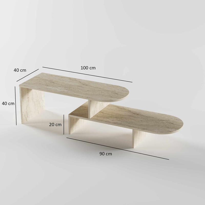 Deliones sofabord 100 cm - Travertin - Møbler - Bord - Sofabord