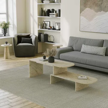 Deliones sofabord 100 cm - Travertin - Møbler - Bord - Sofabord