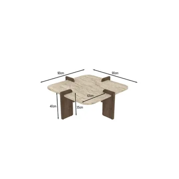 Denros Sofabord 90 cm - Brun/Mørkebrun - Møbler - Bord - Sofabord