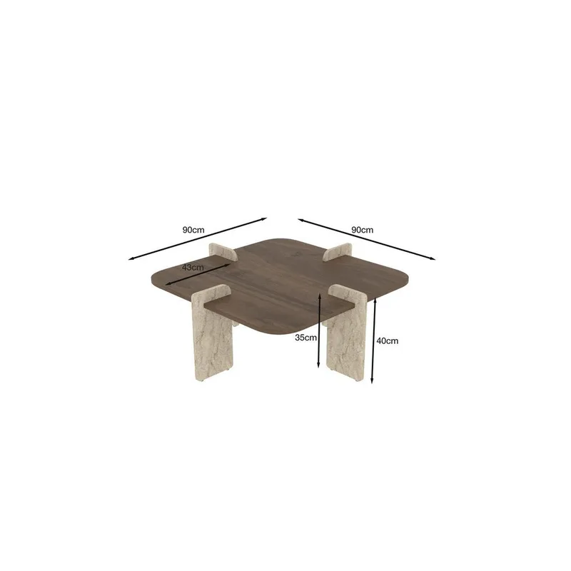 Denros Sofabord 90 cm - Brun/Mørkebrun - Møbler - Bord - Sofabord