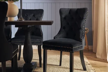 Dijon Spisegruppe 200 cm inkl. 6 Bergviken Stoler i Fløyel - Brun / Svart / Fløyel - Møbler - Bord - Spisegrupper