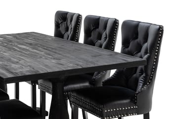 Dijon Spisegruppe 200 cm inkl. 6 Bergviken Stoler i Kunstskinn - Brun - Møbler - Bord - Spisegrupper
