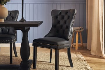 Dijon Spisegruppe 200 cm inkl. 6 Bergviken Stoler i Kunstskinn - Brun - Møbler - Bord - Spisegrupper