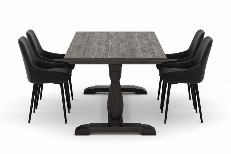 Dijon Spisegruppe 200x100cm med 4 Alsarp Spisestoler - Brun - Møbler - Bord - Spisegrupper