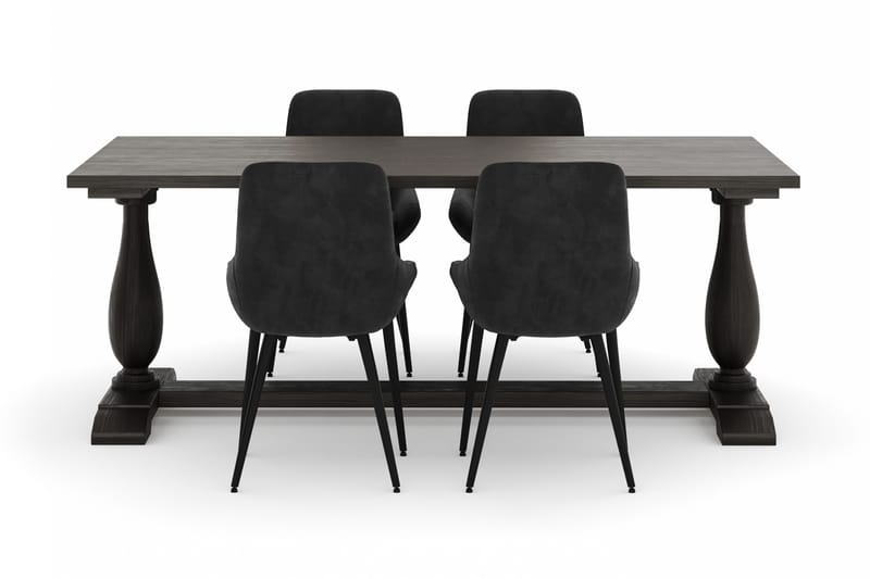 Dijon Spisegruppe 200x100cm med 4 Alsarp Spisestoler - Brun - Møbler - Bord - Spisegrupper