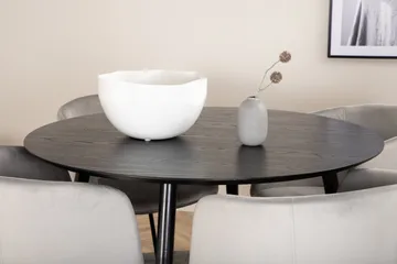 Dipp Matgruppe 115 cm Rund med 4 Berit stoler - Sort - Møbler - Bord - Spisegrupper