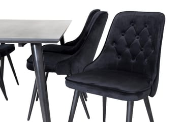 Dipp spisebord 180 cm med 6 Velvet Deluxe fløyelsstoler - Møbler - Bord - Spisegrupper