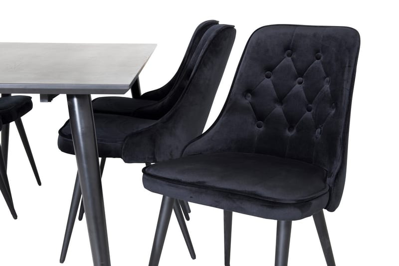 Dipp spisebord 180 cm med 6 Velvet Deluxe fløyelsstoler - Møbler - Bord - Spisegrupper